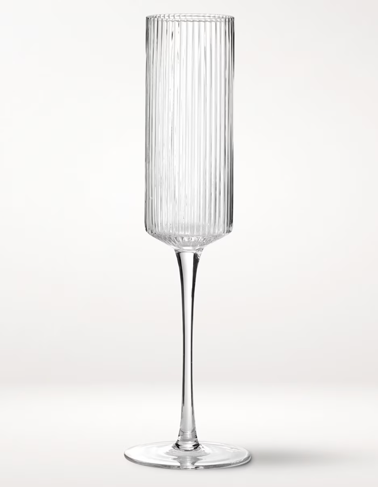 Copa para champán Modern Optic Glassware de vidrio Set X2