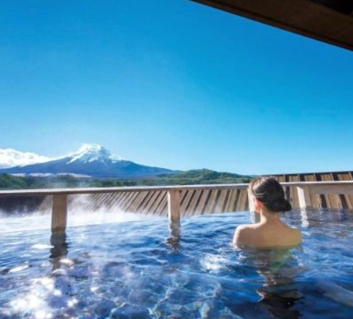 Onsen privado con vistas al Monte Fuji en Hakone