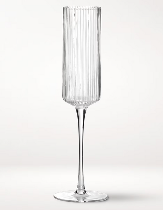 Copa para champán Modern Optic Glassware de vidrio Set X2