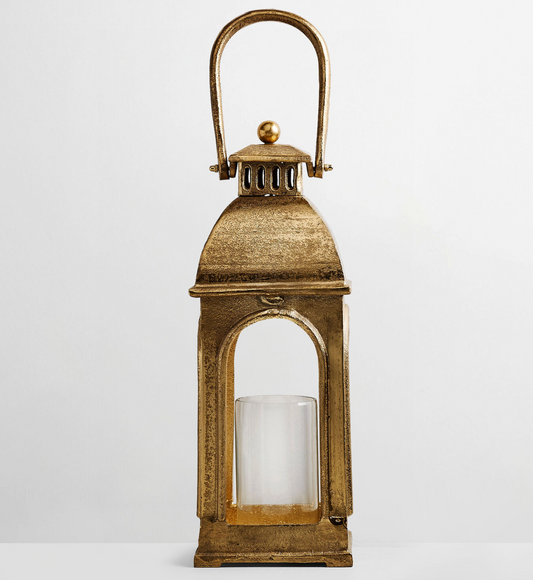 ITEM Figura decorativa Linterna Bohemia dorada en aluminio